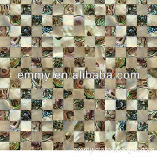 Mixed abalone mother of pearl shell mosaic tile (EMBY-007)